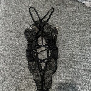 Victoria's Secret Black Lace Bodysuit